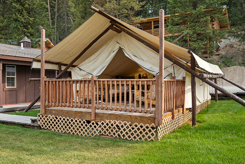 Glamping Tents at the Bar W Guest Ranch in Whitefish Mt