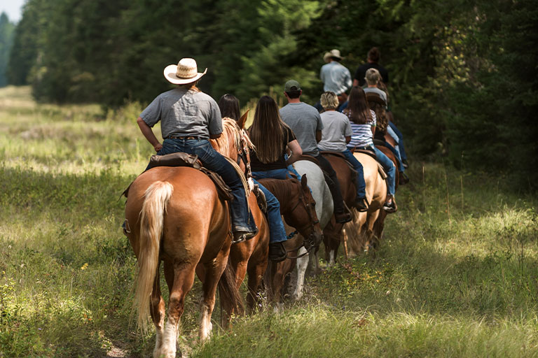 Public Horseback Trail Rides at the Bar W Guest Ranch in Whitefish Mt